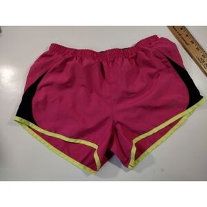 Nike athletic shorts pink yellow and black mesh size S